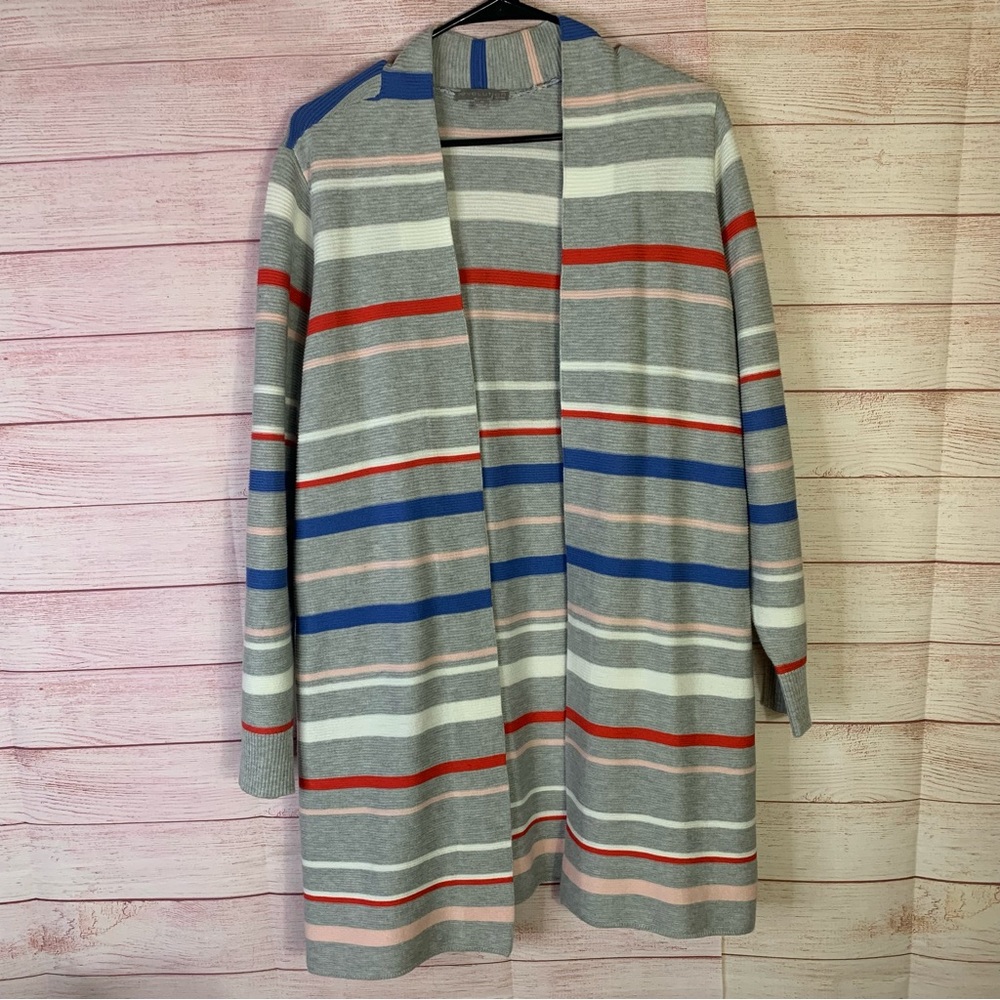 Evolution by Cyrus Open Front Stripe Cardigan Size 1X